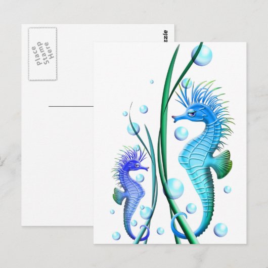 Seapaarden Cartoon Briefkaart (Voorkant / Achterkant)