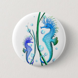 Seapaarden Cartoon Button