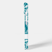 Seapaarden Damask Blauwgroen Blue White, gepersona Case-Mate iPhone Case (Achterkant / Links)