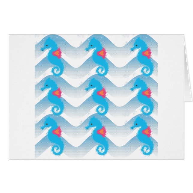Seapaarden en Blue Waves Pattern (Voorkant Horizontaal)