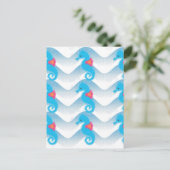 Seapaarden en Blue Waves Pattern Briefkaart (Staand voorkant)