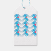 Seapaarden en Blue Waves Pattern Cadeaulabel (Voorkant)