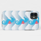 Seapaarden en Blue Waves Pattern Case-Mate iPhone Case (Achterkant (horizontaal))
