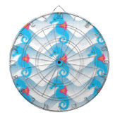 Seapaarden en Blue Waves Pattern Dartbord (Voorkant)