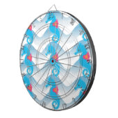 Seapaarden en Blue Waves Pattern Dartbord (Voorkant Rechts)
