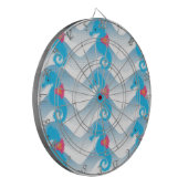 Seapaarden en Blue Waves Pattern Dartbord (Voorkant Links)