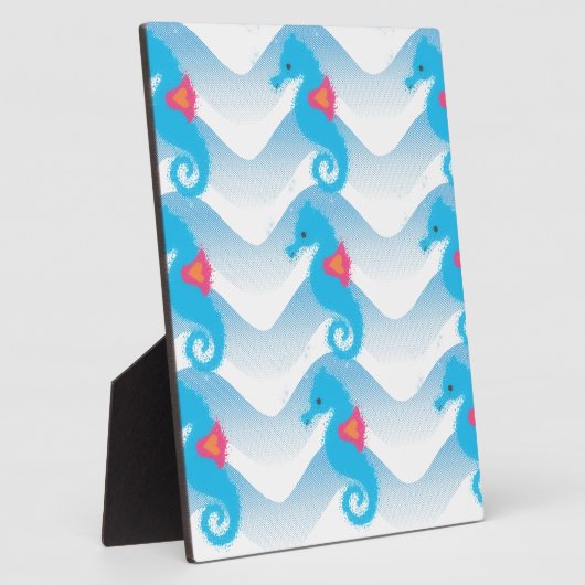Seapaarden en Blue Waves Pattern Fotoplaat (Zijkant)