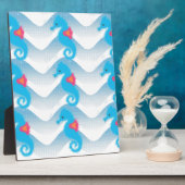 Seapaarden en Blue Waves Pattern Fotoplaat (Zijkant)