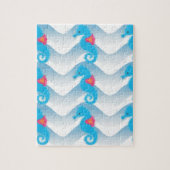 Seapaarden en Blue Waves Pattern Legpuzzel (Verticaal)
