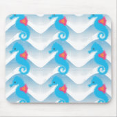Seapaarden en Blue Waves Pattern Muismat (Voorkant)