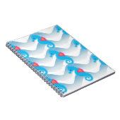 Seapaarden en Blue Waves Pattern Notitieboek (Rechterzijde)