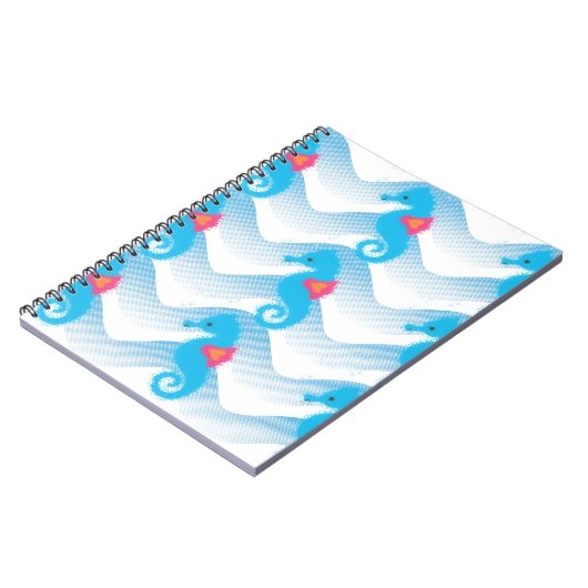 Seapaarden en Blue Waves Pattern Notitieboek (Linkerzijde)
