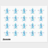 Seapaarden en Blue Waves Pattern Ster Sticker (Vel)