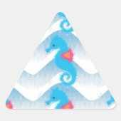 Seapaarden en Blue Waves Pattern Sticker (Voorkant)