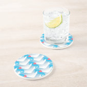 Seapaarden en Blue Waves Pattern Zandsteen Onderzetter (Zijkant)