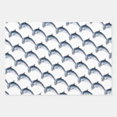 Seapaarden en Dauphins, Nautical Matching Design Inpakpapier Vel (Voorkant 3)