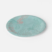 Seapaarden en Seashell Theme Motif-Borden Papieren Bordje (Gekanteld)