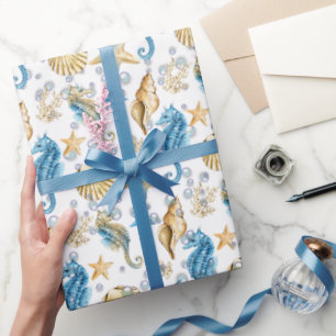 Seapaarden en Starfish in bubels Cadeaupapier