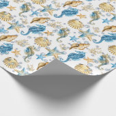Seapaarden en Starfish in bubels Cadeaupapier (Hoek)