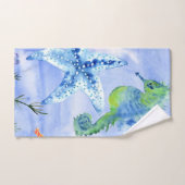 Seapaarden en Starfish met koraalpatroon Handdoek (Handdoek)