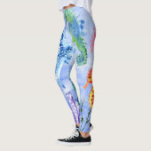 Seapaarden en Starfish met koraalpatroon Leggings (Links)