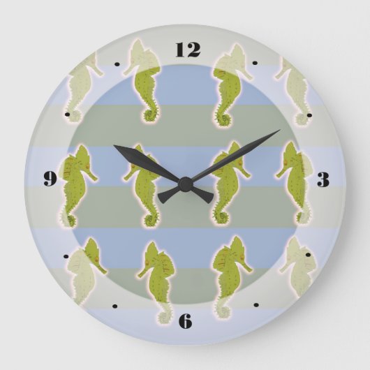 Seapaarden, Fishes, Summertime Wall Clock Grote Klok (Voorkant)
