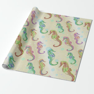 Seapaarden Gold Cadeaupapier