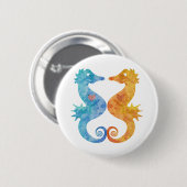 Seapaarden in Love Ronde Button 5,7 Cm (Voorkant /achterkant)