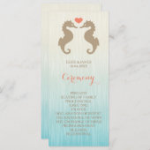 Seapaarden in Love Wedding Ceremony Programme Programmakaart (Voorkant / Achterkant)