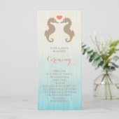 Seapaarden in Love Wedding Ceremony Programme Programmakaart (Staand voorkant)