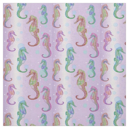 Seapaarden in Mauve Stof (Swatch)