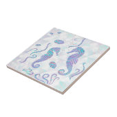 Seapaarden - keramische tegel tegeltje (Zijkant)