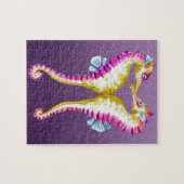 Seapaarden Kiss Paars Legpuzzel (Horizontaal)