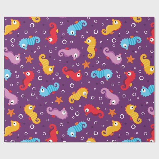 Seapaarden Naadloos patroonpatroon Cadeaupapier (Vlak)