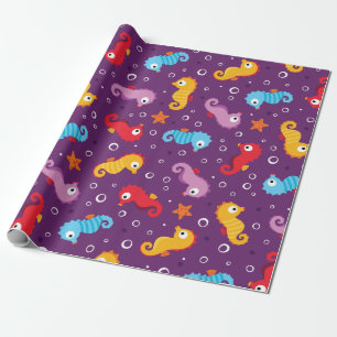 Seapaarden Naadloos patroonpatroon Cadeaupapier