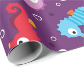 Seapaarden Naadloos patroonpatroon Cadeaupapier (Rol Hoek)