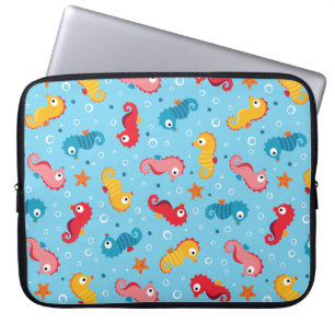 Seapaarden Naadloos patroonpatroon Laptop Sleeve