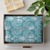 Seapaarden Ocean Zee Life Damask Patroon Blauwgroe Tissuepapier (Geschenk)