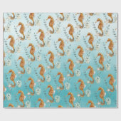 Seapaarden onder het Caraïbisch Zee Turquoise Blue Cadeaupapier (Vlak)