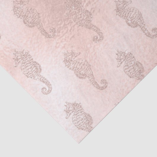 Seapaarden op de roze ontkoppeling tissuepapier (Detail)