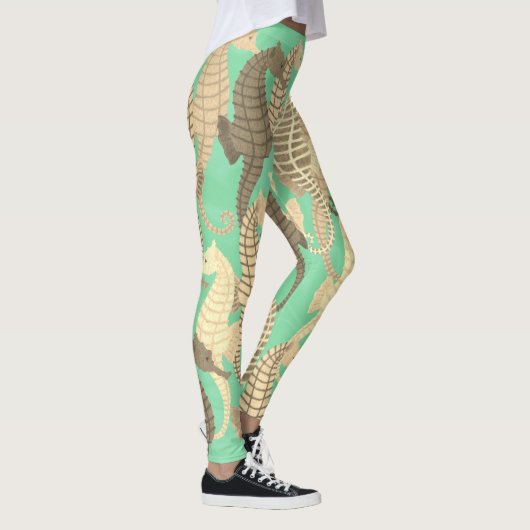 Seapaarden op Mint Green - Leggings (Rechts)
