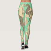 Seapaarden op Mint Green - Leggings (Achterkant)