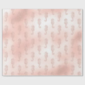 Seapaarden op roze cadeaupapier (Vlak)