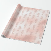Seapaarden op roze cadeaupapier (Uitgerold)
