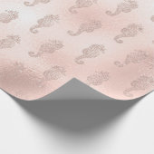 Seapaarden op roze cadeaupapier (Hoek)