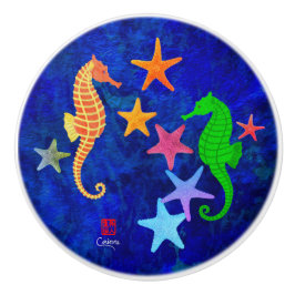 Seapaarden & Starfish L - Ceramic Knob Keramische Knop
