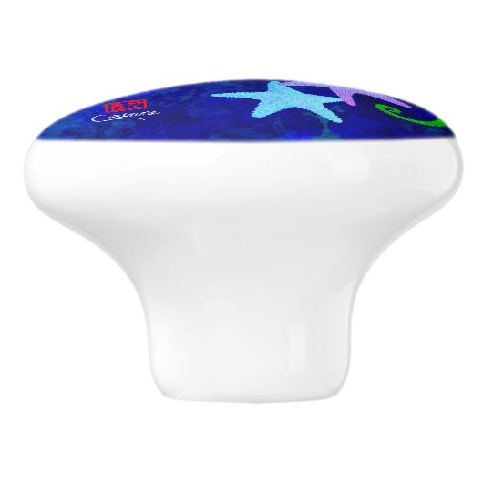 Seapaarden & Starfish L - Ceramic Knob Keramische Knop (Zijkant)