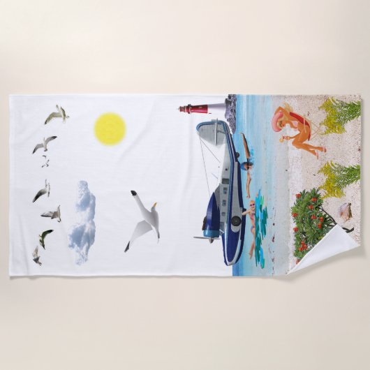 Seaplane Adventure Towel Strandlaken (Voorkant)