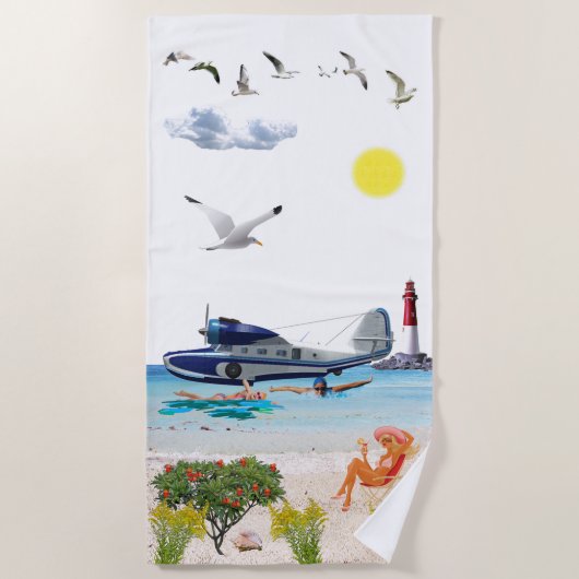Seaplane Adventure Towel Strandlaken (Voorkant)
