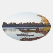 Seaplane bij het meer ovale sticker (Voorkant)